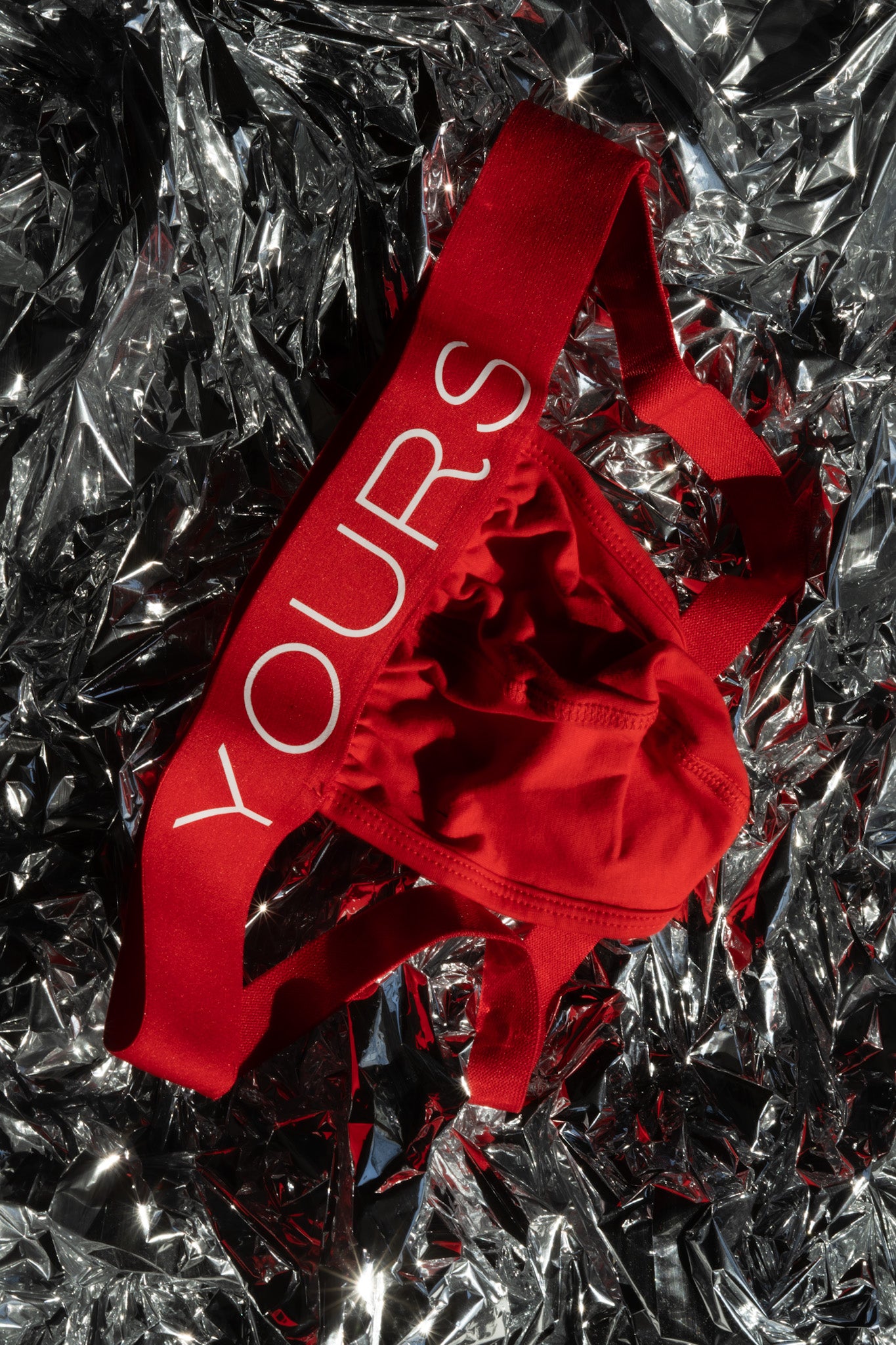 Red Jock on top of silver foil 