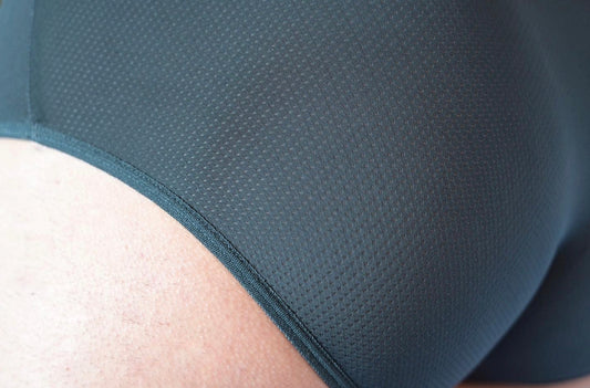 Close up of perforated holes in underwear